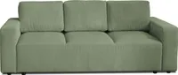 Lisa Design Livy - 3-Sitzer Schlafsofa - mit Bettkasten - aus Cord , Grün