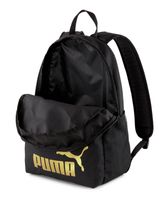 PUMA Uni Rucksack - Phase Backpack, Puma Cat Logo, 43x31x14 cm (HxBxT), unifarben Schwarz-Gold