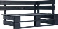 vidaXL Garten-Ecksofa aus Paletten Schwarz Imprägniertes Kiefernholz