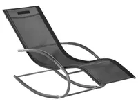 BELIANI Gartenliege Schwarz Polyester mit Armlehnen Kọpfstütze Schaukelfunktion Modern
