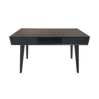 SVITA RETRO Schreibtisch Nussbaum-Optik schwarze Schubladen Push-Funktion Computertisch Bürotisch Arbeitstisch PC Tisch