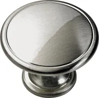 Möbelknopf Zinkdruckguss Edelstahl-Optik Ø 45 mm, 1 Stück