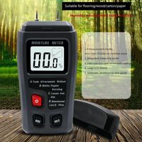 Feuchtigkeits Detector Feuchtigkeitsmesser für Holz oder Baustoffen, mit LCD-Display, Feuchtigkeitsmessgerät, schwarz