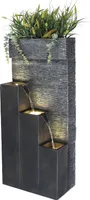 Großer Gartenbrunnen BK846 101 cm mit LED Beleuchtung Springbrunnen Kaskade mit Dekorationsbecken