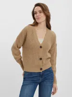 VERO MODA Strickjacke Langarm V-Ausschnitt Knitted Cardigan VMLEA Größe: S