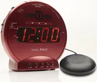 Geemarc Sonic Bomb Wecker mit Vibration (rot) (3521350009316)