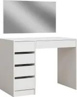 Toaletný stolík Vicco Thalia, 100 cm s 5 zásuvkami, biely vysoký lesk