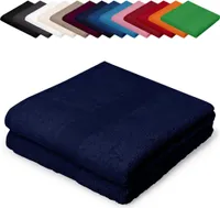 DOPPELPACK Saunatücher XXL 100x200 cm Saunalaken Strandtücher Saunahandtücher 100% Baumwolle Badelaken, Farbe: Dunkelblau