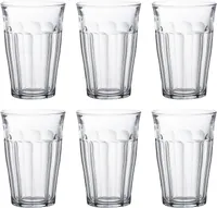6 x Wasserglas, Longdrinkglas, Hartglas, transparent, 36 cl, Ø 8.7 cm, Höhe: 12.3 cm