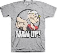 Popeye - Man Up! T-Shirt - XX-Large - Heather-Grey
