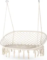 Outtec® Hängesessel XXL - bis 200kg, für 2 Personen - Sessel zum Aufhängen - Hängekorb, Schaukel für Garten, Terrasse, Balkon, Veranda - Boho Stil