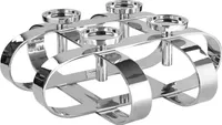 Fink Stumpenkerzenleuchter, 4-flammig Gorden silberfarben Aluminium, vernickelt Höhe 21 cm