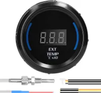 52mm digitální měřič teploty výfukových plynů - EGT 40-120 ℃ s LED displejem a alarmem senzoru