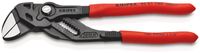 KNIPEX 86 01 180 SB Zangenschlüssel Zange und Schraubenschlüssel in einem Werkzeug mit Kunststoff überzogen grau atramentiert 180 mm (SB-Karte/Blister)