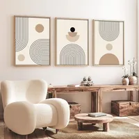 Wallity, Huhu261 - 50 x 70, Dekorativní rámovaný obraz z MDF (3 kusy), Vícebarevný, 100 % MDF, 50 x 70 cm