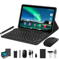 TOSCIDO Tablets 10 Zoll mit Tastatur und Maus, Android 14.0, 36GB+128GB(1TB TF), Octa-Core, 4G LTE, Dual SIM, 5G WIFI/Bluetooth 5.0, Farbe: Grau
