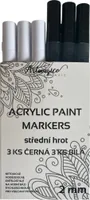 Artmagico akrylový popisovač sada černá a bílá 2-3 mm