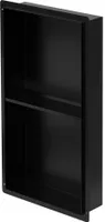 LuxeBath Wandnische Doppel aus Edelstahl, 30x60x10 cm, Schwarz