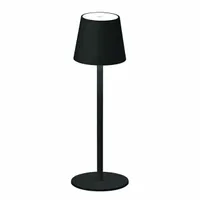LED Tischleuchte, Touchdimmer, Akku, sandschwarz, H 38 cm