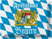 vianmo Kovový nápis 40x30 cm Bayern Freistaat Bayern Wappen