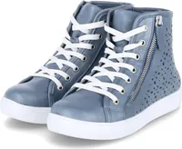Andrea Conti Damen Stiefeletten Boots Blau Glattleder Stanzmuster  Größe: 40