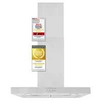 Exquisit Dunstabzugshaube FKH60-2.1 Inox | Kaminhaube | Energieeffizienzklasse C | Inox | 60cm breit | Wandmontag | Aktivkohlefilter