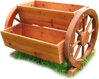 Blumenkasten Habau mit Wagenrad 44x42x40cm