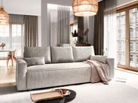 Sofa MENI Creme Kordstoff mit Schlaffunktion, Sofa mit Bettkasten, Sofa mit Bettkasten, Wohnzimmersofa, Couch, Soffa, Bettsofa, Couchgarnitur- Creme, POSO 100