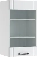 Vicco Küchenglasschrank Fame-Line, 40 cm, Weiß Landhaus/Weiß