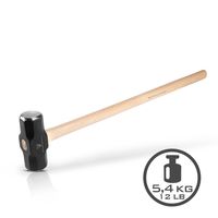 STAHLWERK Vorschlaghammer 5,4 kg 900 mm Profi Stahl Hammer mit Hickory Holzstiel