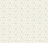 Livingwalls 3D Tapete Metropolitan Stories geometrische Tapete Lizzy London Vliestapete mit Glitzereffekt silber grau weiß 10,05 m x 0,53 m
