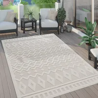 Outdoor Teppich wetterfest Boho & Skandi 3D-Optik für Terrasse, Balkon & Garten Grösse 80x150 cm