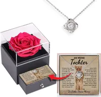 An meine Tochter - Halskette und Anhänger plattiert mit 14 Karat Weißgold mit Zirkonia-Kristallen - LILLIA_LOVEBOX