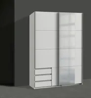 Schwebetürenschrank Emden Kleiderschrank 135cm weiß Spiegel