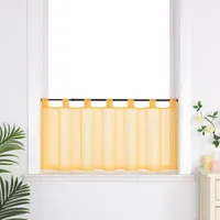 Delien Scheibengardine Schlaufen Bistrogardine Küche Gardinen Modern Schlichte einfarbige kurzstores Vorhänge Gelb BxH 90x60 cm