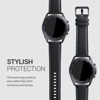 kwmobile Schutzring kompatibel mit Samsung Galaxy Watch 3 (45mm) - Bezel Ring Lünette mit Tachymeter Skala Schwarz