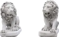 Steinfiguren Horn Löwenset aus Steinguss, JA-1574uJA-1575