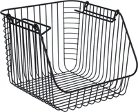 Excellent Houseware-Aufbewahrungskorb, Metall, 29 x 27 x 21 cm, schwarz