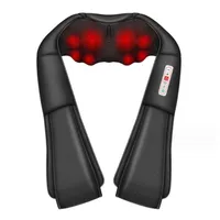 Elektrisches Nackenmassagegerät mit Heizfunktion für Nacken, Taille, Rücken, Schultern, Füße und Beine Schwarz