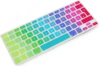 System-S Silikon Tastaturschutz Tastaturabdeckung QWERTZ Deutsche Tastatur Abdeckung Schutz für MacBook Pro 13 Zoll 15 Zoll 17 Zoll iMac MacBook Air 13 Zoll in Regenbogenfarben
