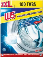 W5 100x Entkalker Tabs für Waschmaschinen, Wasserkocher & Spülmaschinen –  Stiftung Warentest, Kompatibel mit allen Marken & Modellen