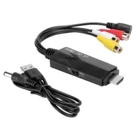 Převodník HDMI na AV HD video adaptér zástrčka do zásuvky kabel pro TV VHS VCR DVD vypalovačka