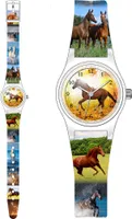 Kinder Armbanduhr Mädchen Uhr Motivuhr Geschenk Sonne Pferd Fotouhr