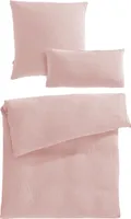 Pure Label Musselin Bettwäsche 135x200 cm mit einem Kissenbezug 80x80 cm und einem Kissenbezug 40x80 cm aus 100% Baumwolle - Bettwäsche-Sets in rosa