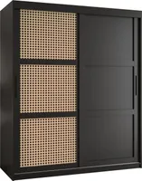 MEBLE KRYSPOL PLECIONKA 3 Zweitüriger Schrank, 200x150x62cm - Schwarz, Schwarz, Schwarz