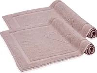 Komfortec Badvorleger Set 2 Teilig, Frottee Duschvorleger, Waschbar Duschmatte & Badteppich, 800 g/m² &100% Baumwolle, Saugfähig & Schnelltrocknend, 50 x 80 cm, Blütenrosa