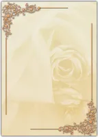 Motiv Briefpapier schöne beige Rosen mit Ornamenten  (MPA-5191, DIN A4, 25 Blatt) Motivpapier Vintage Antik