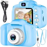 Kinderkamera HD Kids Kinder Digitalkamera Student Fotoapparat für 3-10 Jahre Selfie Video 2 Zoll LCD Bildschirm Geburtstag Geschenk 3MP 1080P Blau Retoo