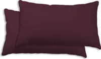 2er Set Kissenbezug Kissenhülle 40x80 cm bordeaux Uni Kopfkissenbezug Baumwolle