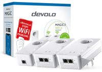 Devolo Magic 2 WiFi 6 Multiroom Kit, 2400 Mbit/s, IEEE 802.11k, IEEE 802.11r, IEEE 802.11v, IEEE 802.3ab, IEEE 802.3az, IEEE 802.3u, IEEE 802.3x, Gigabit Ethernet, 10,100,1000 Mbit/s, Wi-Fi 6 (802.11ax), 802.11a, 802.11b, 802.11g, Wi-Fi 4 (802.11n), Wi-Fi 5 (802.11ac), Wi-Fi 6 (802.11ax)